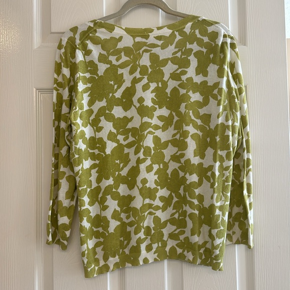 Banana Republic Green Floral Crewneck Sweater, Size Large - Picture 4 of 4